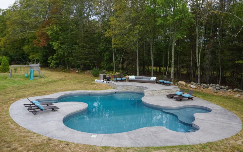 Custom inground pool installed by Majestic Pools